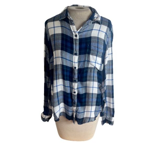 Lucky Brand Tops - Lucky Brand Plaid Shirt Top Blue S Small